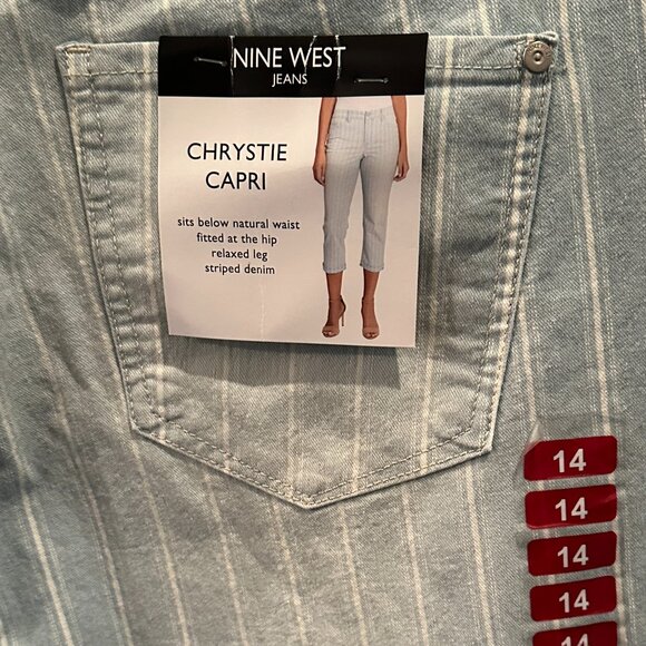 NINE WEST Chrystie Distressed Capri Jean - 14 - Picture 5 of 10